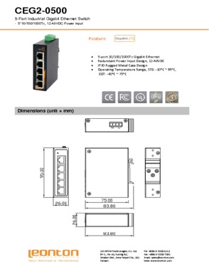 5-Port Industrial Ethernet Switch (CEG2-0500)