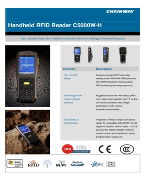 Handheld 13.56MHz RFID Reader, with wifi, RS232, GPRS, GPS