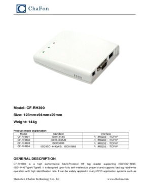 13.56mhz contactless reader with RS232/TCP/IP interface