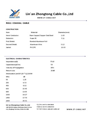 Lin`an Zhongtong Cable Co., Ltd