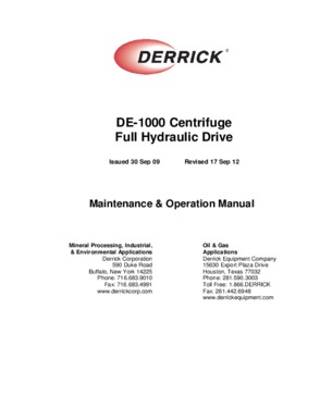 Derrick Centrifuge DE-1000 FHD