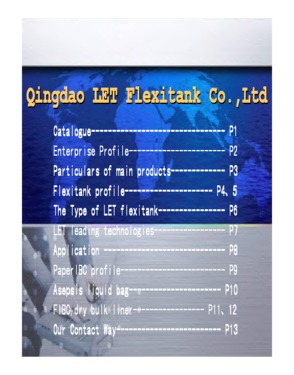 Food Grade Flexitank for bulk liquid Transportion