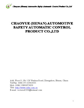 Chaoyue (Henan) Auto Safety Automatic Control Product Co., Ltd.