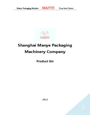 Shanghai Manye Packing Machinery Co, ltd