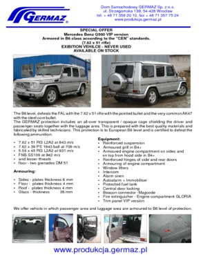 Armoured B6, Mercedes G500 VIP