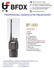 Sell two way radio walkie talkie transceiver BF-350