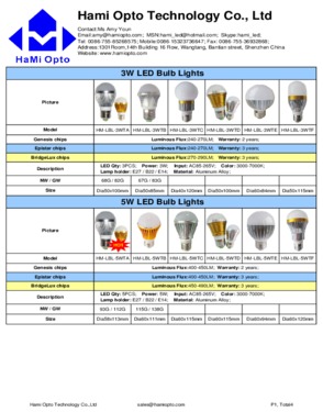 5W Led bulb light