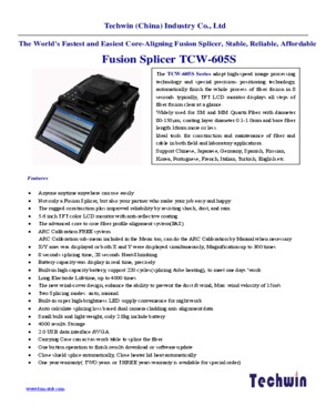 Optical Fibre Splicing Machine Techwin TCW-605S