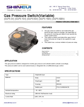 Gas pressure switch