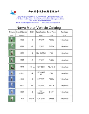 NARVA Automotive Lighting H7 12V 55W PX26d Made in Germany