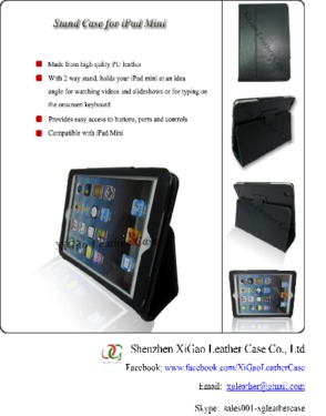 stand leather cover for ipad mini