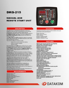 DKG 215 Manual and Remote Start Unit