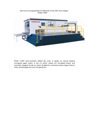 Die Cutter With Stripper For Corrugated & Litho-laminated Board