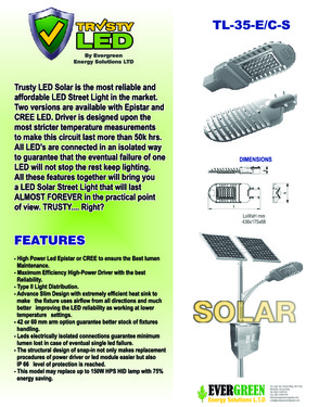 LED STREET LIGHT HIGHEST RELIABILITY AND EFFICACY 30-240W TRUSTY LED