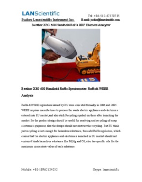 Supply useful Lanscientific handheld X3G600 XRF spectrometer for RoHs detection