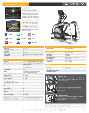 MATRIX E7xi Suspension Elliptical Trainer Fitness Exercise Sports Equipment Machine