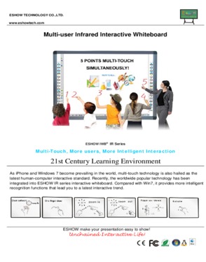 Multi-user infrared interactive whiteboard