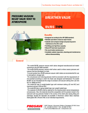 Pressure Vacuum Relief Valve