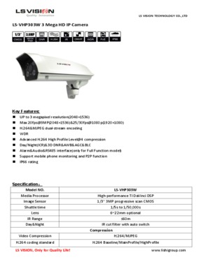 LS Vision Super WDR HD 3.0 Megapixel Varifocal Lens IR Waterproof CCTV Security Camera (LS-VHP303W)