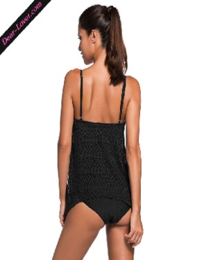 Dear-lover Black Lace tankini bathing suits girl tankini swimwear