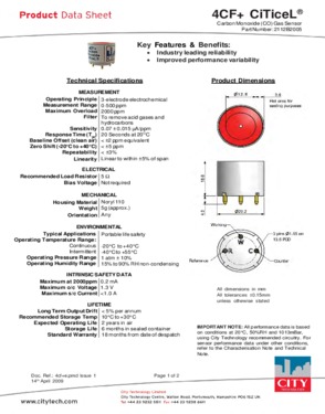 City Carbon Monoxide CO sensor 4CF+