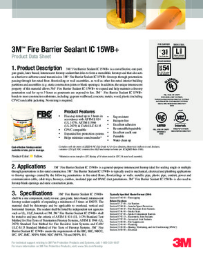 3M Fire Barrier Sealant IC 15WB+, 4.5 Gallon, Pail