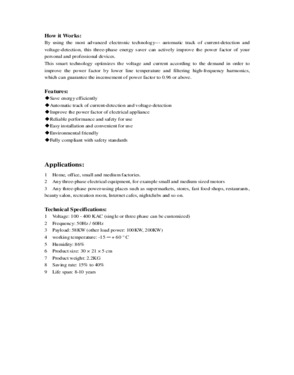 Three-phase Triphase energy saver