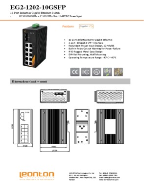 12-Port Industrial Gigabit Ethernet Switch (EG2-1202-10GSFP)