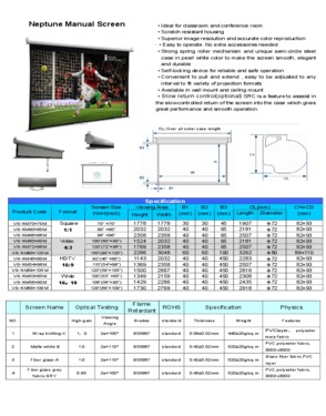 Wall Mount Manual roll down Projection screen (with self-lock device)