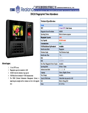 Time attendance - ZDC20T