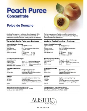Peach Puree Concentrate - 30-32 Brix