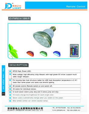 18W LED PAR30 RGB lights