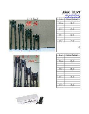 6~29 inch Harris Bipods as Fore Grip Tactical Bipod with Universal Adapter 