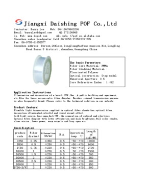 PMMA bare fiber for lighting decor