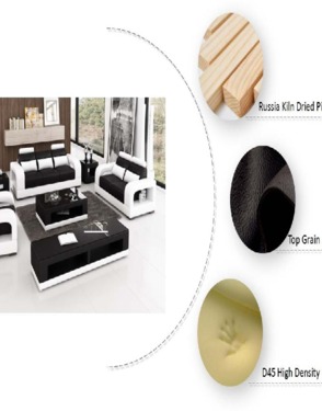 Modern Living Room Set Leather Sectional Sofa