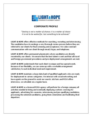 LIGHT & HOPE RECRUITMENT