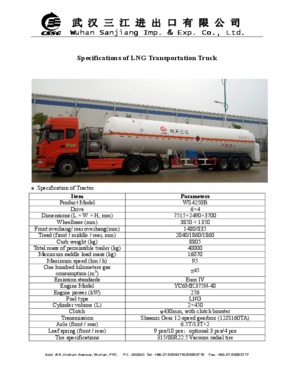 LNG Transportation Truck