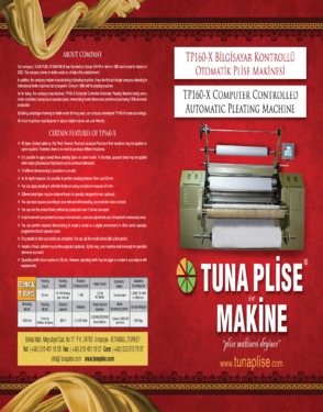 TP160-X COMPUTER CONTROLLED AUTOMATIC PLEATING MACHINE