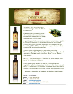 Extra virgin olive oil ORKULA from CROATIA