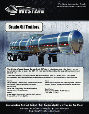 Western 8820 U.S Gallon (210 BBL) Crude Oil Trailer