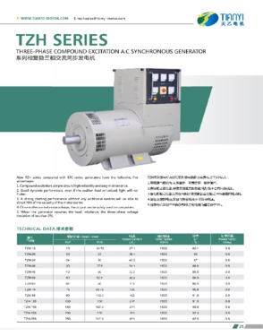 TZH Series Three-phase Compound Excitation A.C. Synchronous Generator