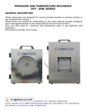 Pressure and Temperature recorder APT -APM series