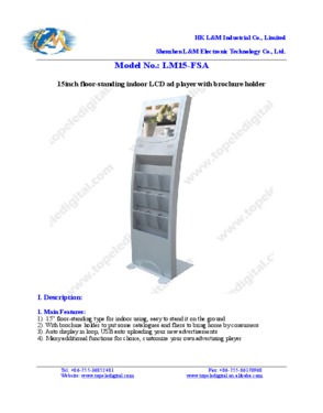 15inch 3G WIFI wireless floor-standing totem kiosk touch screen with brochure holder