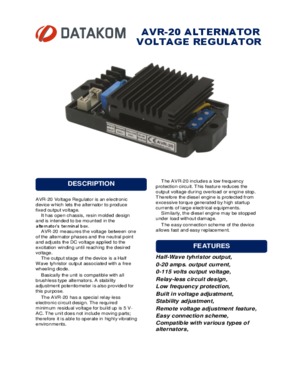 AVR-20 Alternator Voltage Regulator