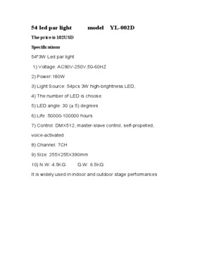 54*3w RGBW led par light