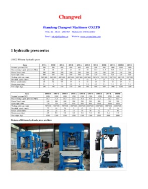 H frame hydraulic press