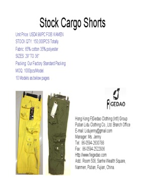 Colors cargo shorts for men