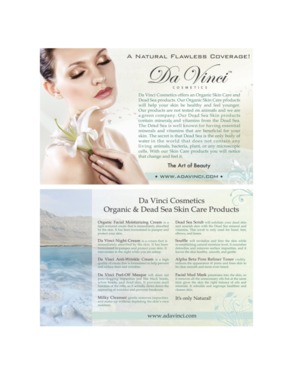 Organic Skin Cara Products From Da Vinci Cosmetics - USA 