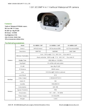 New products  AHD/CVI/TVI/CVBS 4in1 1080P Waterproof IR camera