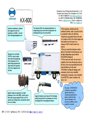 Cooling Units for Trucks with 30~40 cbm Compartments